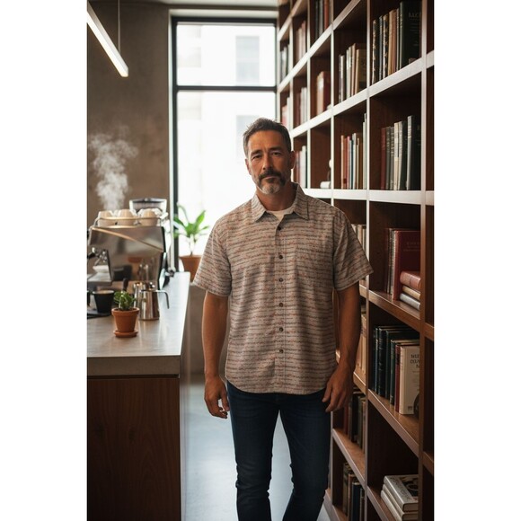 Vintage Woolrich Men’s Size XL Rowboat All Over Print Short Sleeve Button Up - Picture 1 of 5